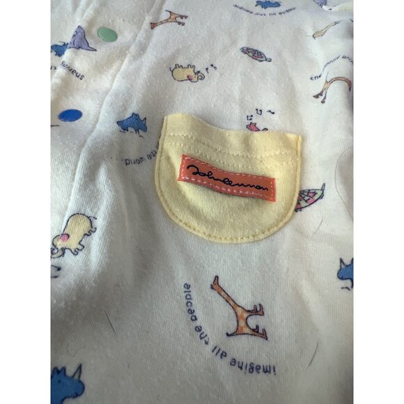 John Lennon Real Love Carters Footed Sleeper Yellow White 3-6 Months VINTAGE - Picture 4 of 4